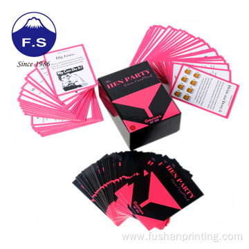 Customized Printing Fashionable Hen Party Game Rigid Card